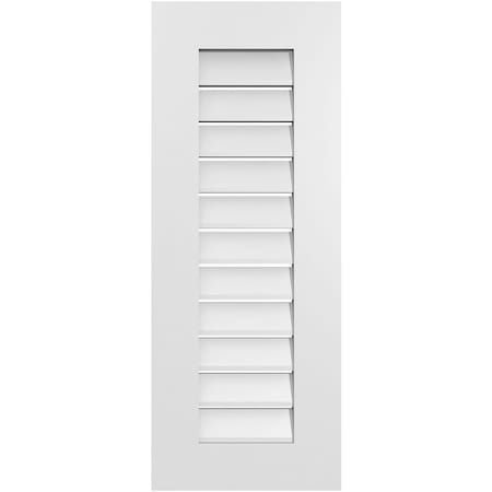 Ekena Millwork Vertical Surface Mount PVC Gable Vent: Functional, w/ 3-1/2"W x 1"P Standard Frame, 14"W x 36"H GVPVE14X3601SF